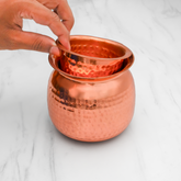 Pure Copper Cashew Lota & Tumbler with Hammered Finish – Lacquer Coated for Long Life